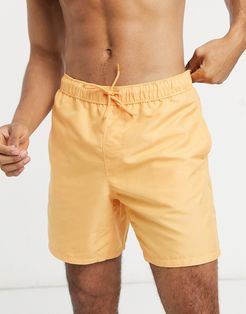 swim shorts in orange mid length