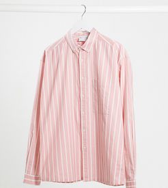 Tall 90s oversized shirt in pink oxford stripe