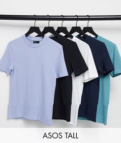 Tall muscle fit t-shirt 5 pack-Multi