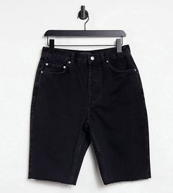 ASOS DESIGN Tall organic denim '90's' longline shorts in washed black