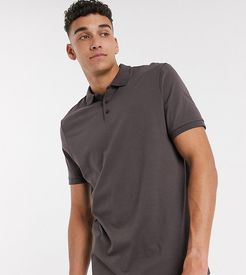 Tall organic jersey polo in brown