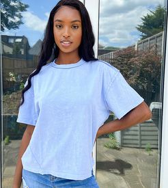 ASOS DESIGN Tall oversized t-shirt with exposed seams in washed blue-Blues