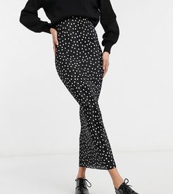 ASOS DESIGN Tall plisse column maxi skirt in mono spot print-Multi