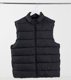 Tall puffer vest in black