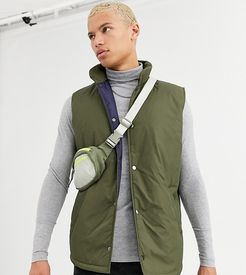 Tall puffer vest in khaki-Green