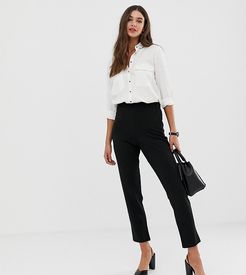 ASOS DESIGN Tall pull on tapered black pants in jersey crepe