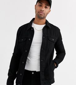 Tall regular denim jacket in black
