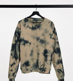 ASOS DESIGN Tall set sweatshirt in bleach tie dye-Beige