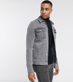 Tall skinny denim jacket in gray