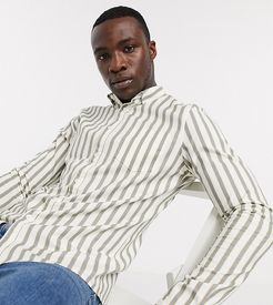 Tall slim fit oxford shirt in white retro stripe