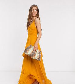 ASOS DESIGN Tall soft layered cami maxi dress in sunflower yellow-Orange