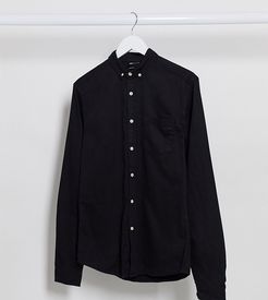 Tall stretch slim organic denim shirt in black