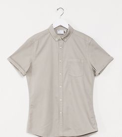 Tall stretch slim organic denim shirt in gray-Grey