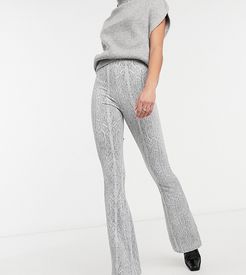 ASOS DESIGN Tall textured flare in snake print-Grey