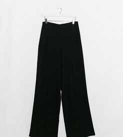 ASOS DESIGN Tall wide leg pants with clean high waist-Black