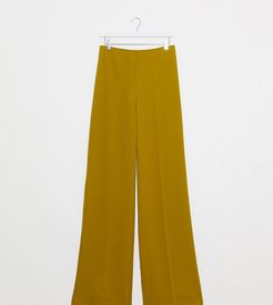 ASOS DESIGN Tall wide leg pants with clean high waist-Green