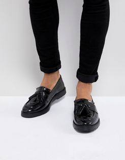 tassel loafers in black leather