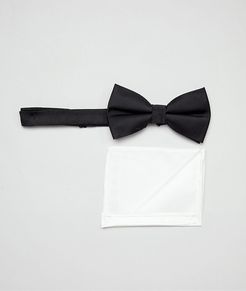tie and pocket square pack in black-Multi