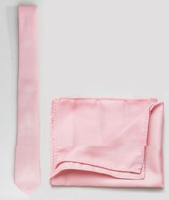 tie and pocket square pack in pale pink