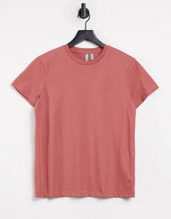 ultimate organic cotton t-shirt with crew neck in dusty pink