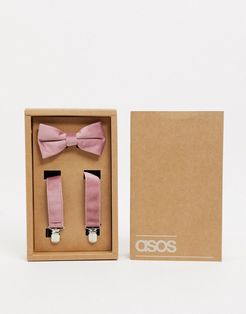 velvet suspenders in light pink