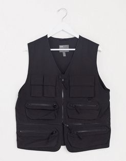 vest with zip off section in black