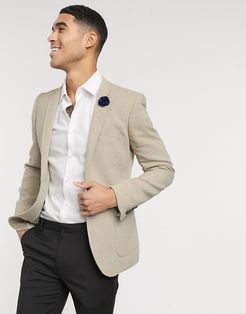 wedding super skinny blazer in beige wool mix twill-Neutral
