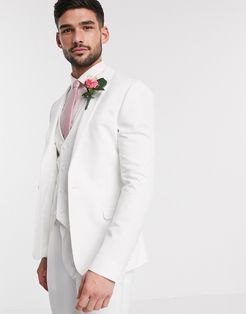 wedding super skinny suit jacket in white