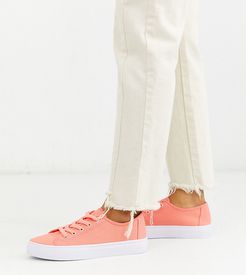 Wide Fit Dusty lace up sneakers in bright pink