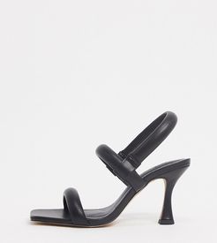 Wide Fit Hickory padded mid-heeled sandals in black