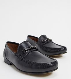 Wide Fit loafers in black leather