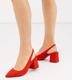 Wide Fit Samson slingback mid heels in red