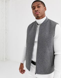 wool mix vest in light gray