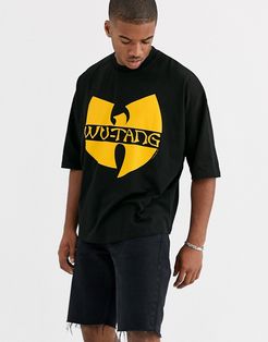 Wu Tang oversized heavyweight t-shirt with front print-Black