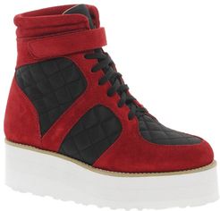 ASOS DESIRE Leather Flatform High Top Sneakers-Multi