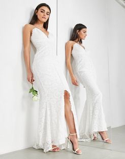 Angelina lace cami wedding dress-White