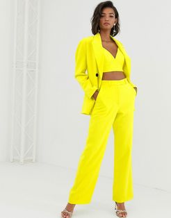 high waist mansy suit pants-Yellow