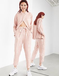 sequin sweatpants set-Pink