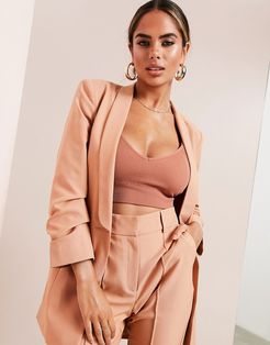 mix & match tailored suit blazer-Pink