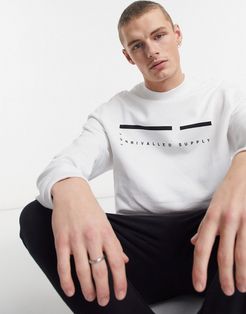 oversized sweatshirt with front logo in white