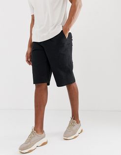 cargo shorts in black heavyweight twill