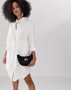 longline shirt dress with belt