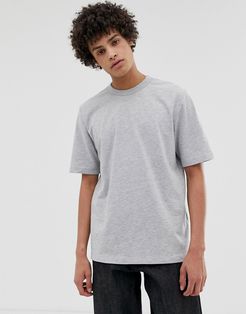 loose fit heavyweight t-shirt in light gray marl-Grey