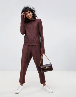 sparkly jogger two-piece-Brown