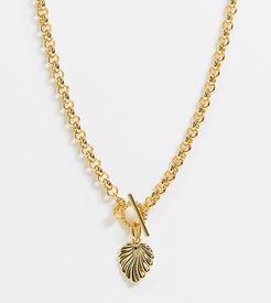 wreath t-bar necklace in 18ct gold plate