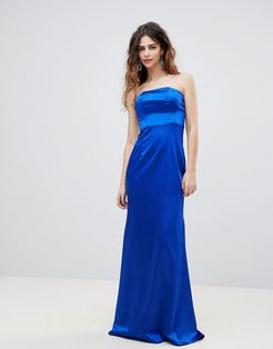 Bandeau Satin Maxi Dress-Blue