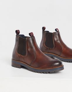 hadrian Chelsea boots in burnished brown leather