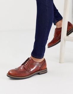 Kent brogues in hi shine tan-Brown