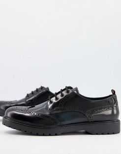 riddle brogues in hi shine black combo