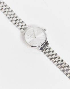 linked bracelet watch in silver